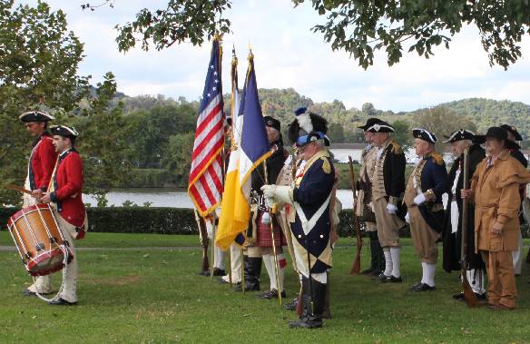 The Colorguard preparing to present the Colors at the Point Pleasant memorial ceremony