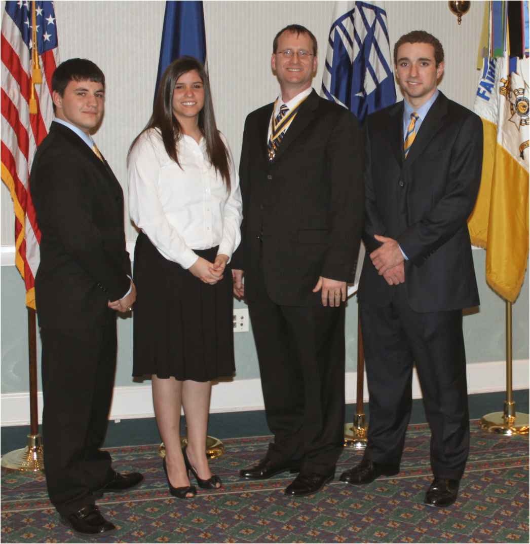 Chapter President Darrin Schmidt stands with the 2011 oration contestants.