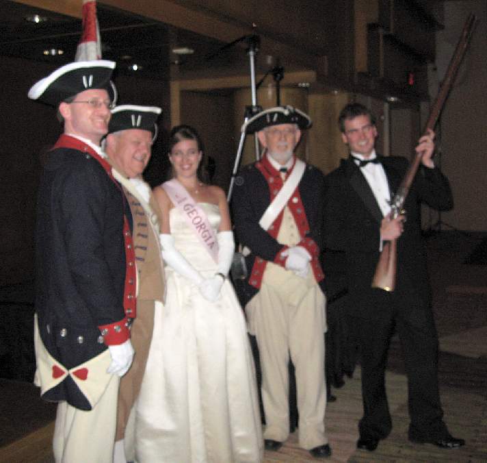 Participants from Georgia show off Dan Rolph's Brown Bess musket.