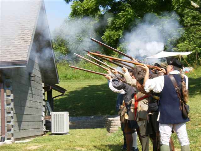 Firing a salute by the militia from Wilderness Road
