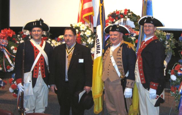 Fairfax Resolves Members and VASSAR President Bill Simpson participating at the Guilford Courthouse ceremony: Dan Rolph, Bill Simpson, Larry McKinley, and Darrin Schmidt.