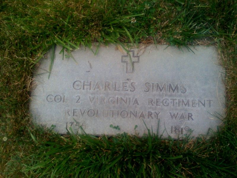 Charles Simms New Grave Marker