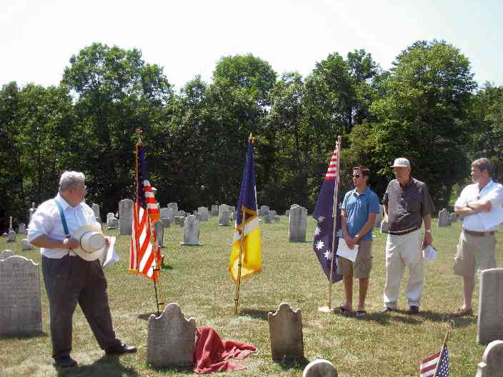 John Sinks making welcoming remarks at the Conrad Sold grave site