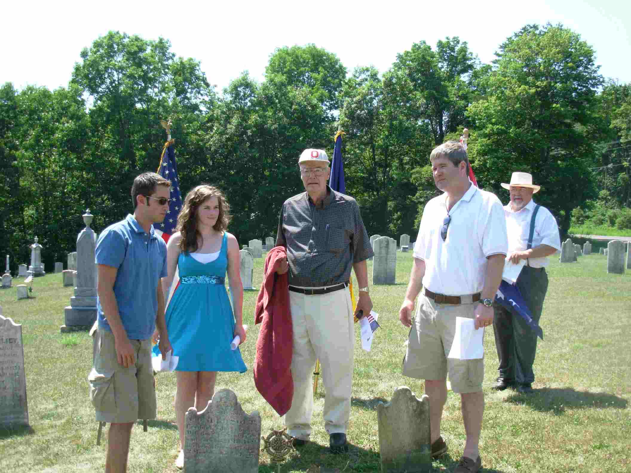 Conrad Solt's direct descendants at the grave marking ceremony.