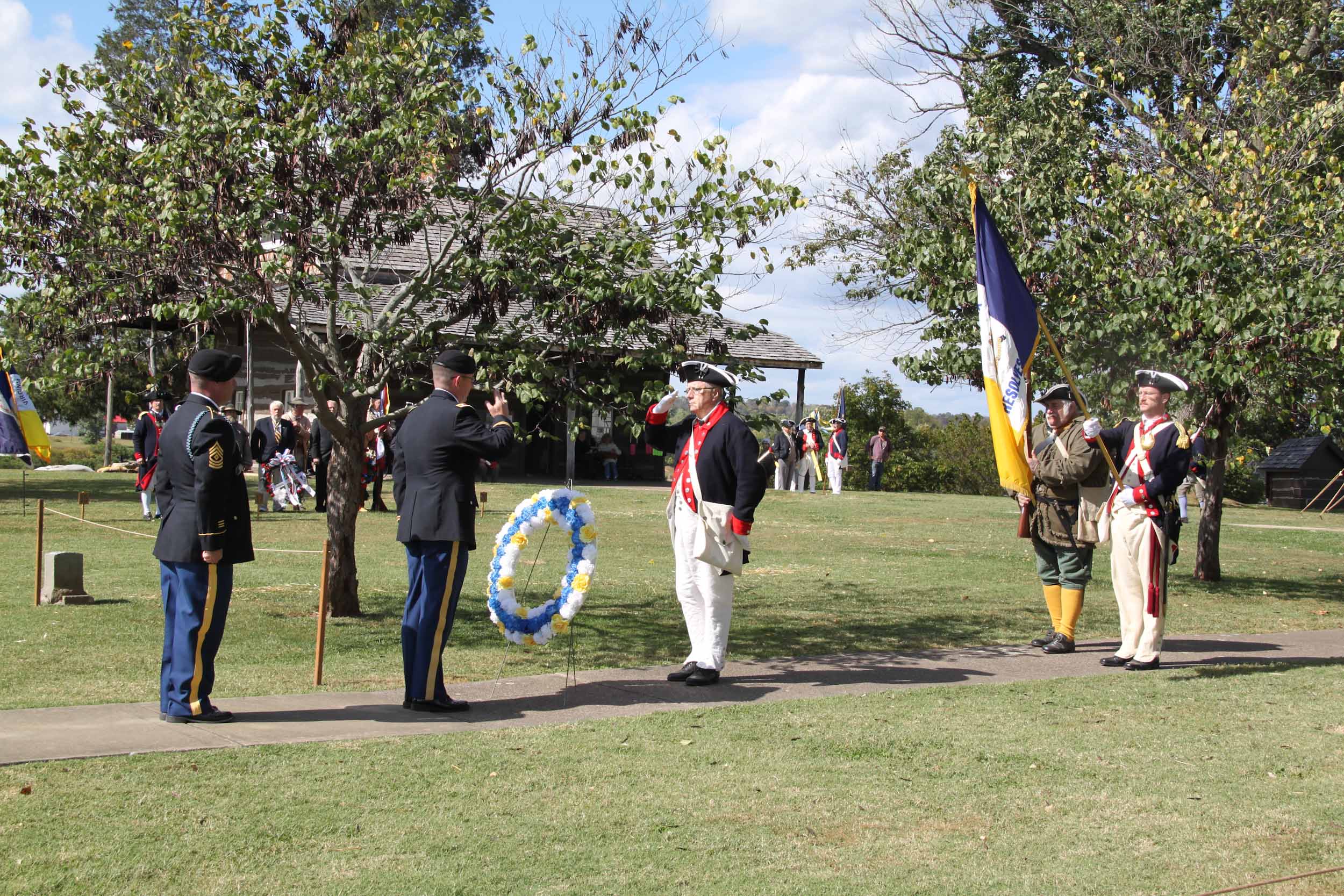 2nd Vice President Vernon Eubanks presents a wreath for Fairfax Resolves